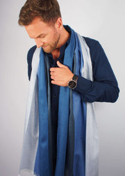 blue sky silk scarf man