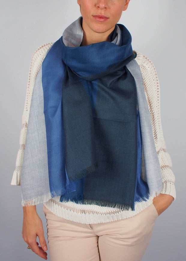 blue sky silk scarf woman