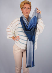 blue sky wool scarf woman