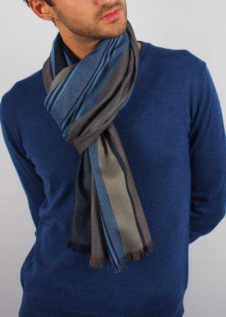 earth tones silk scarf man