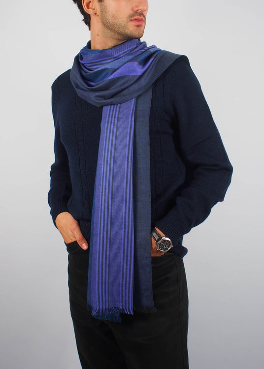 indigo silk scarf man