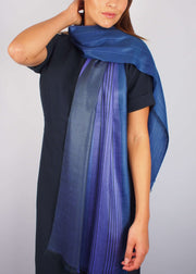 indigo silk scarf woman