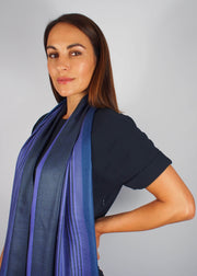 indigo wool scarf woman
