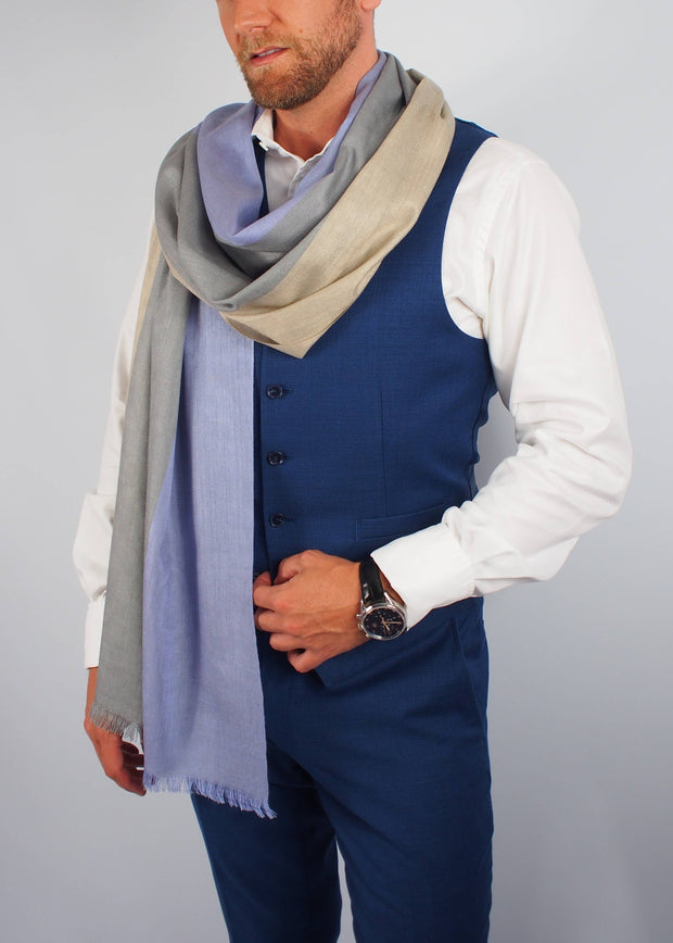 lilac gold occasion silk scarf man