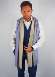 lilac gold occasion wool scarf man