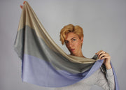 lilac gold occasion wool silk scarf woman
