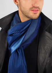 midnight blue wool scarf man