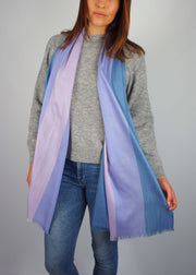 pale pastel blue pink unicorn wool scarf woman