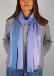 pale pastel blue pink unicorn wool silk scarf woman