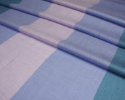 pastel blue pink silk wool scarf close up