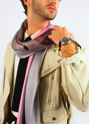 pink chocolate romantic silk scarf man