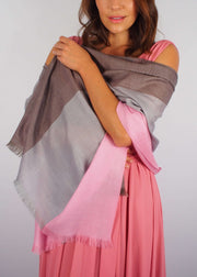 pink chocolate romantic silk scarf woman