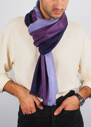 purple third eye wool silk scarf man