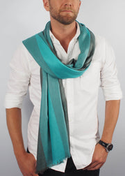 sea green emerald silk scarf man