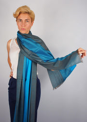 turquoise aqua wool scarf woman